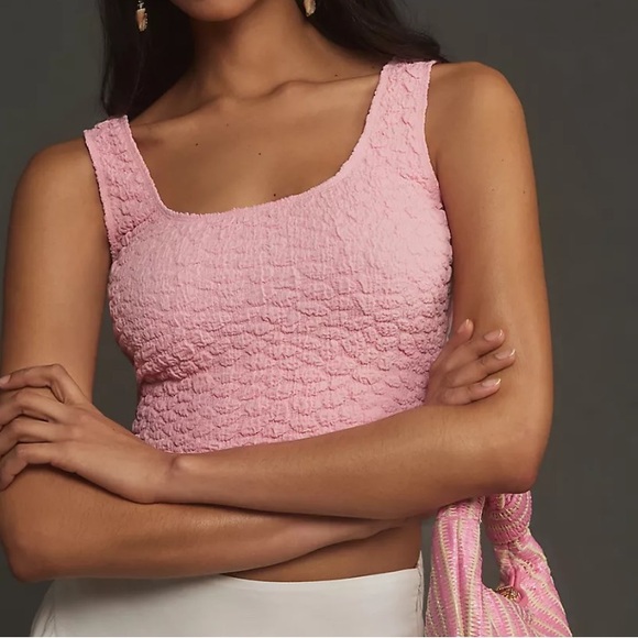 Anthropologie Tops - Anthropologie Hannah Seamless Textured Tank sz m PINK NWT